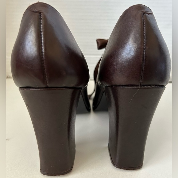 LIKE NEW VINTAGE OXFORD STYLE LACE UP WESTIES Sz. 10. RICH BROWN, RIBBON LACES - Picture 4 of 11